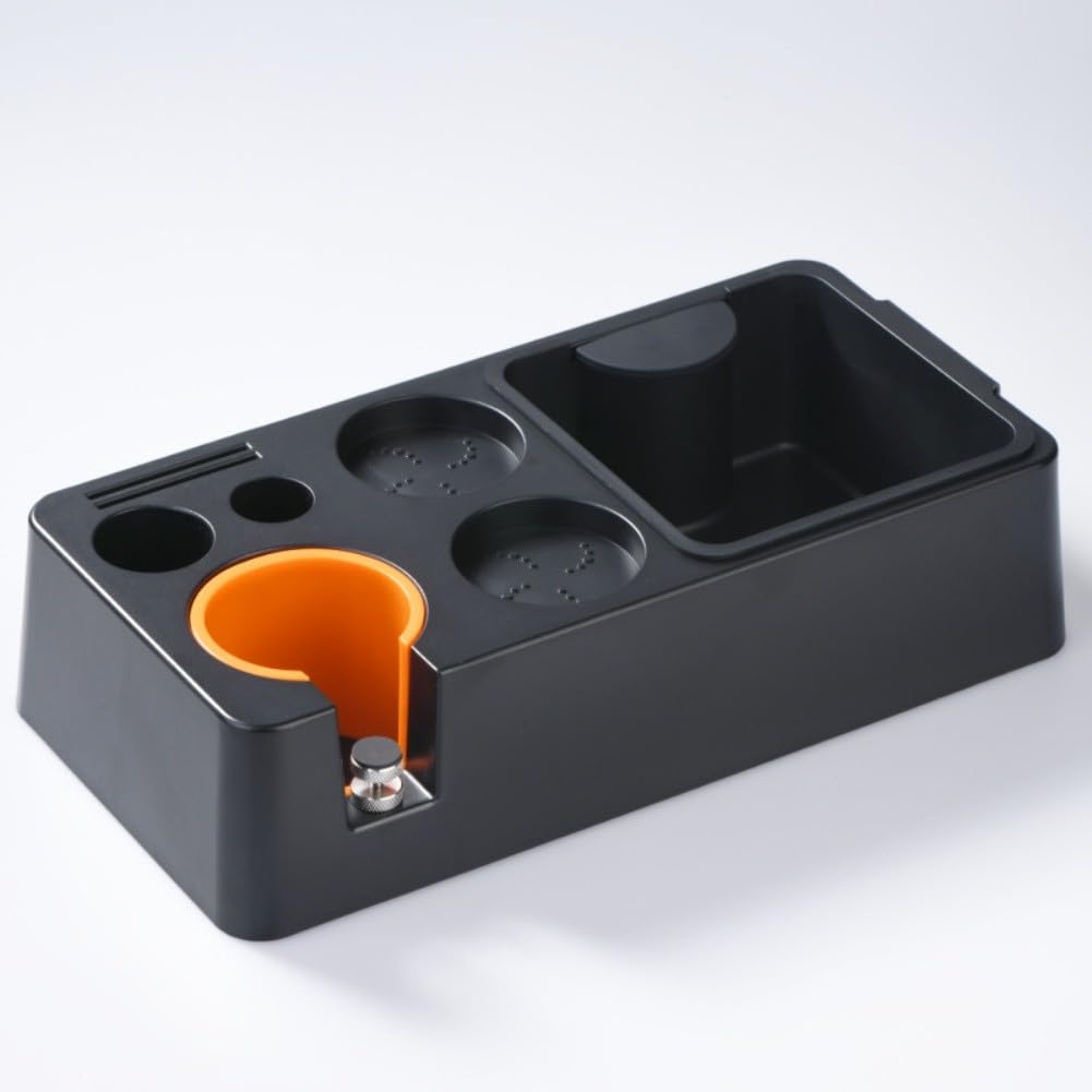 Espresso-Klopfbox & Statistik für 51 58 mm Siebträger, rutschfester Boden, leicht zu reinigen, abnehmbares Design, erhältlich in Schwarz oder Weiß, perfektes Kaffee-Zubehör
