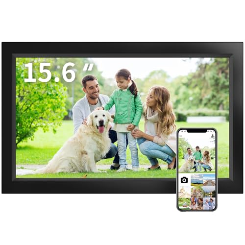 Veidoo 15.6 inch Large WiFi Digital Picture Frame with 1920 * 1080 IPS Touch Screen, Built in 32GB Memory, Auto-Rotate&Wall-Mounted, Digital Frame Share Photos and Videos via Free Frameo App