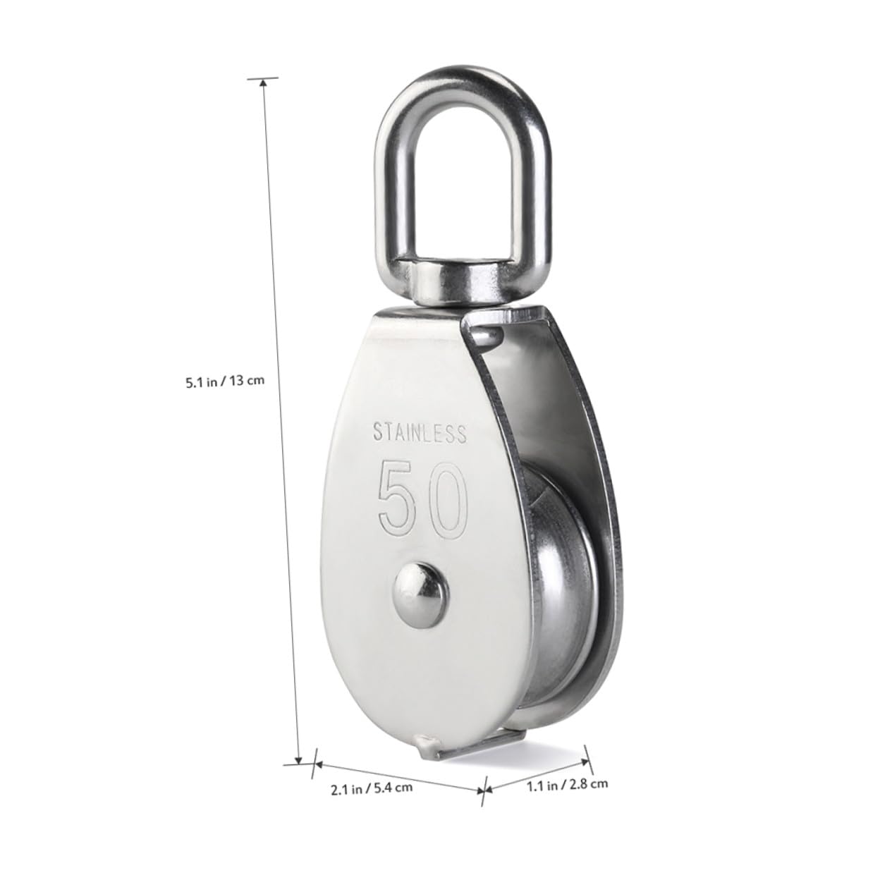 Poulie à Gorge en U en Acier Inoxydable 304, Poulie Robuste à Roulement pour Levage Câble, Lot de 2, Usage Industriel, Fitness et Alpinisme, Charge Élevée Taille M