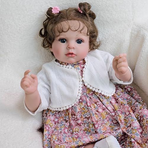 Muñeca Reborn Bebé Niña 50 cm Realista con Ojos Abiertos miniatura 2