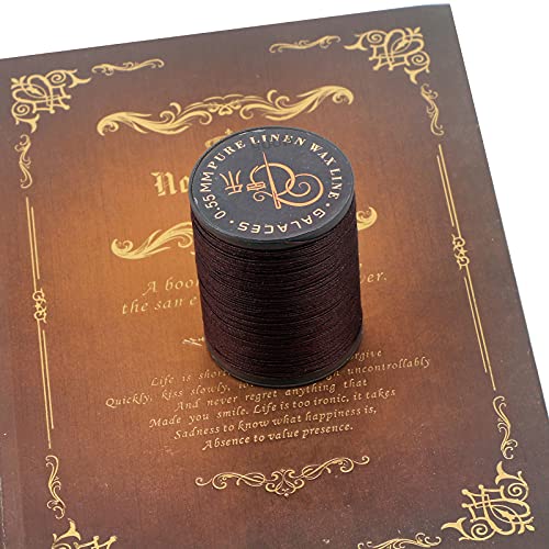 Fil de lin ciré marron café pour couture cuir macramé et perles - 6