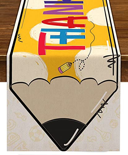 Nepnuser Thank You Teachers Table Runner Teacher Appreciation Week Party Decoration Home Kitchen Dining Room Decor-72Inches #TOP23