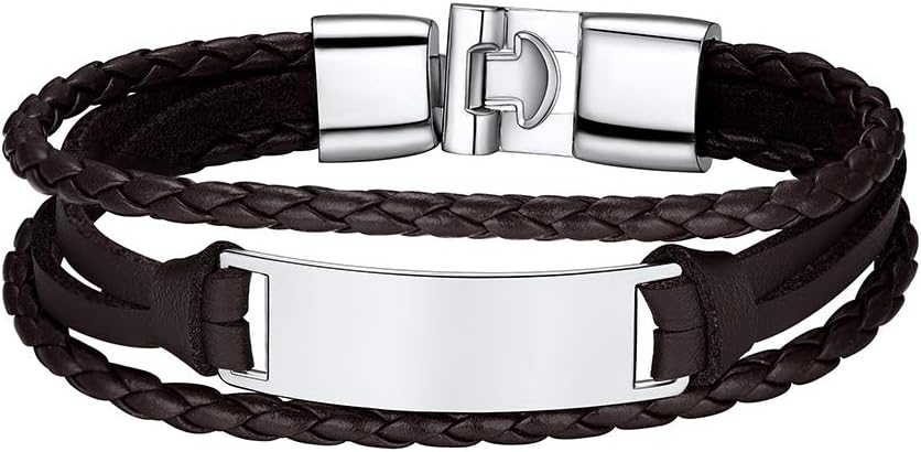 Custom4U Bracelet for Men Leather Wristband Bracelet Men Leather Bracelet