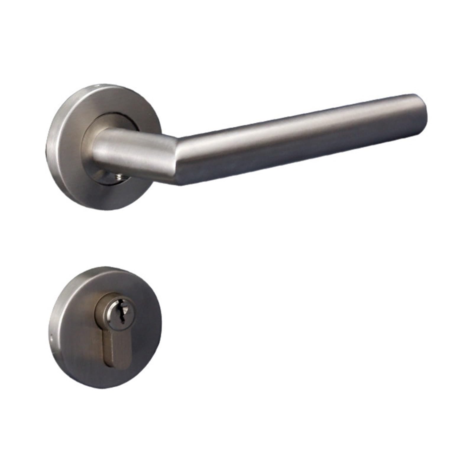 Poignée de porte creuse coudée et serrure magnétique européenne acier 304