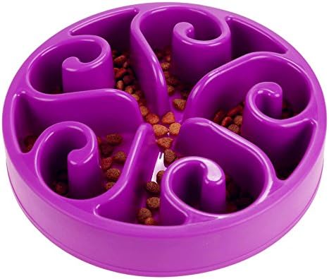 Petty Love House Eco-Friendly Durable Non Toxic Bamboo Fiber Slow Feed Dog Bowl (Purple)