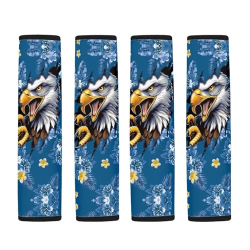 Image of AFPANQZ Eagle Tropical Flowers Safety Seatbelt Cover Kit Car Auto Seat Belt Pads Covers Comfortable Driving Car Seats Accessories Backpack Bags Strap Pads Covers