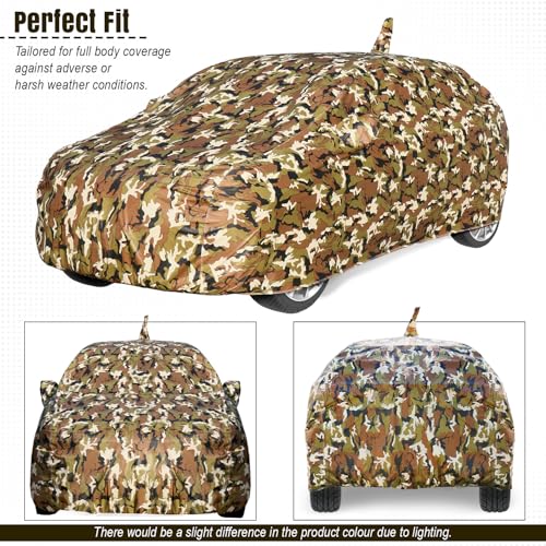 Image of Pivalo Car Body Cover for Hyundai Elite i20 All Models (2014-2020) 100% Waterproof with Mirror & Antenna Pocket Triple Stitched Dustproof Heat Resistant UV Protection (Military /Jungle /Camouflage)