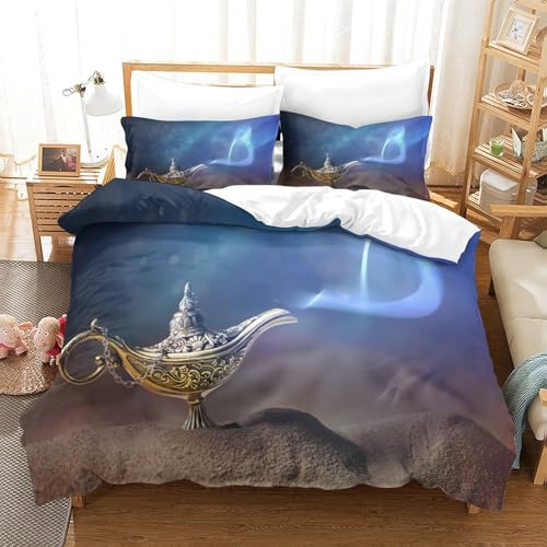 Linge de lit 3d magic lamp microfibre hypoallergique super king - 3