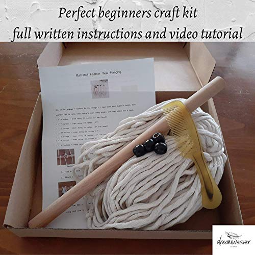 Macramé Feather Diy Craft Kit – Make Your Own Boho Style Home Décor Wall Hanging - Rewarding Art Project – Suit Beginner #TOP4