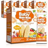 Baby Mum-Mum Organic Gentle Teething Crackers, Super Tropical | 24 Count (Pack of 6) | Gluten Free, Allergen...