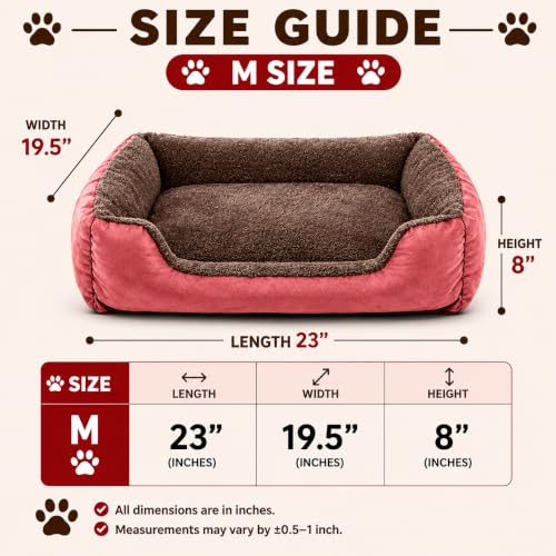 Image of SITSNOOZE Dog Beds Dogs & Cats, Rectangle Washable Pet Bed Comfortable and Breathable Pet Sofa Warming Orthopedic and Non-Skid Bottom (Reversible) (Brown & Rose Gold, M)