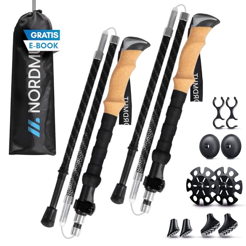 Bâtons de Randonnée NORDMUT Pliables pour Soulager vos Genoux en Descente