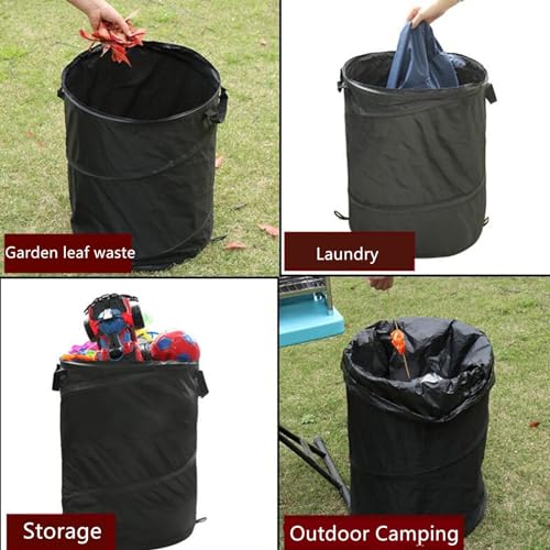 Caneca de basura plegable negra 10 galones para camping miniatura 3