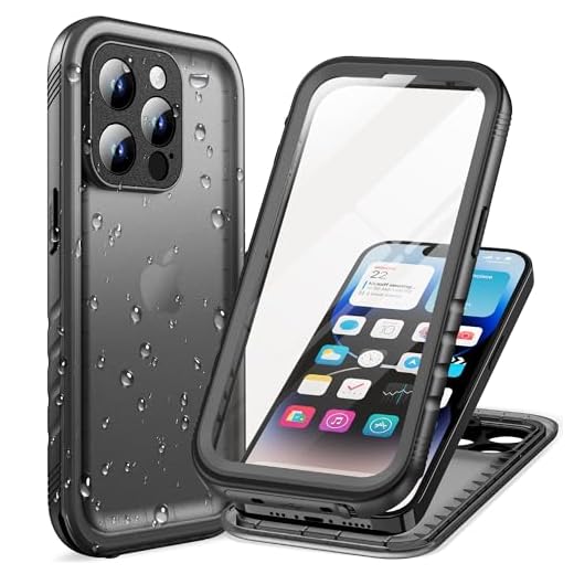 Cozycase Coque pour iPhone 14 Pro Étanche Antichoc - 360 degres Incassable Militaire Rigide Intégrale Case/Bumper/Housse 【IP68 Waterproof/Imperméable】 Etui Anti Choc Eau avec Protection Camera - Noir
