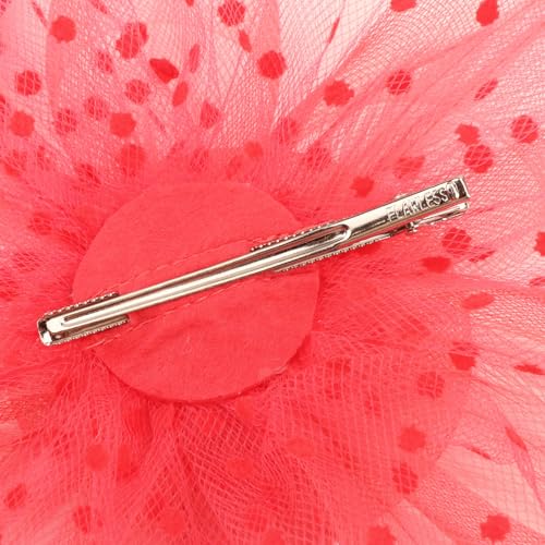 Image of DRESHOW Fascinators Hat Flower Mesh Ribbons Feathers on a Headband and a Clip Tea Party Headwear for Girls and Women