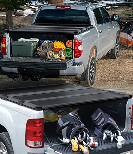 Image of TIPTOP Tri-Fold Hard Tonneau Cover Truck Bed FRP On Top for 2022 2023 2024 2025 2026 Ford Maverick 4.5ft Bed (54.4 inch) | TPM3 |