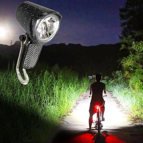 Terquenix 6-60v Waterproof E-Bike Light, Rechargeable Bike Lights Front and Back Modification Electric Front Light Road Led Headlight for Night Riding