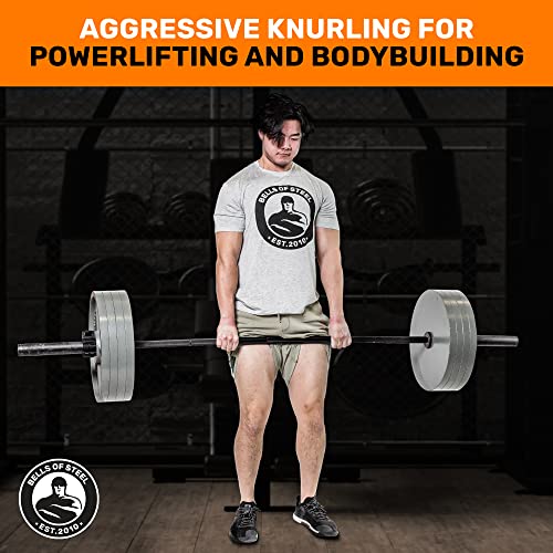 Image of Powerlifting Bar 2.0 [Bells of Steel] Heavy-Duty Power Barbell | Olympic Bar for Powerlifting Barbell | Aggressive Knurling, 29mm Diameter, 44 lb Power Bar Weight, 1500lb Capacity, Black Cerakote