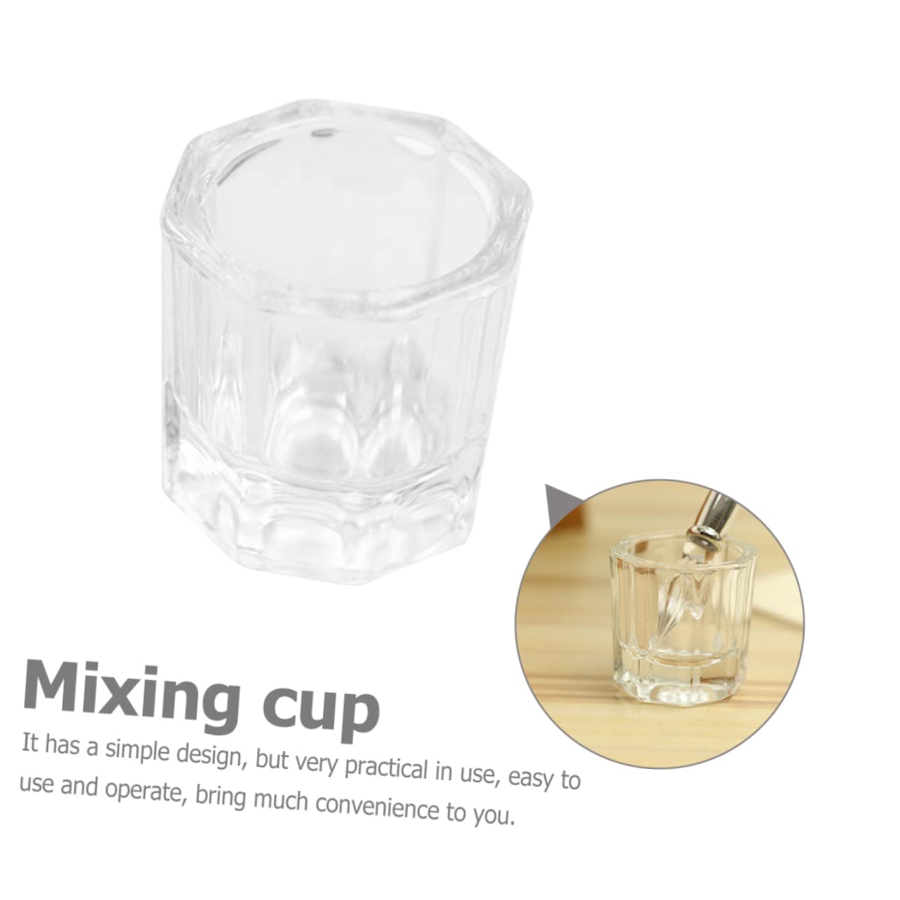 Didiseaon 8pcs Glass Nail Cleaning Cups Manicure Pen Wash Holders for Nail Art and Mixing Lightweight Portable and Easy to Use