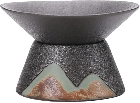 ULTNICE Ceramic Tea Filter Accessory with Fine Mesh Strainer Tea Ware for Home and Room Compact 3X3X1.77 Inch Design for Loose Leaf Brewing