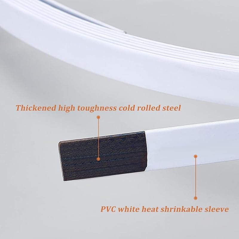 BENECREAT Fehér Rugóacél Merevítő 6m - 10x1,2mm Műanyag Bevonatú Pálca Ruhavarráshoz, Esküvői Ruhákhoz, Krinolin Merevítéshez