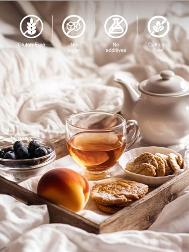 Image of TeeLux Peach Herbal Tea Bags, Fruity & Sweet Taste, Caffeine Free, 50 Count | Fruity Herbal Blend with Rosehips, Hibiscus, Chamomile & Orange Peel, Natural Peach Flavor, Enjoy Hot or Iced