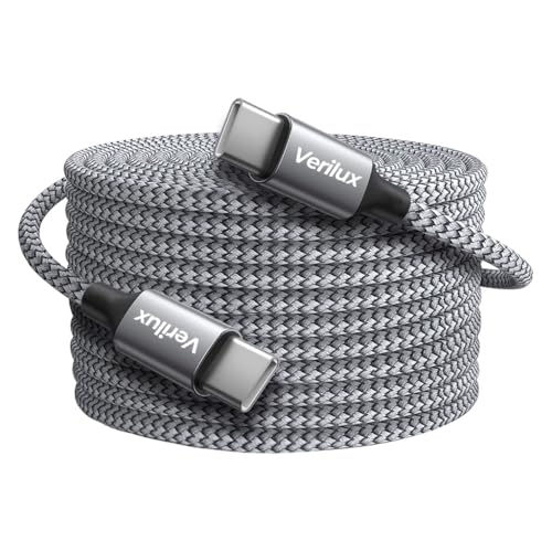 Image of Verilux 3M /9.8Ft Type C to Type C Cable, PD 60W Fast Charging USB C Cable, 480Mbps Data Transfer Cable Nylon Braided C to C Type for iPhone 17 /16 /15, Galaxy S25 /S24 /S23, MacBook, iPad