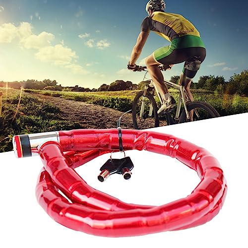 Candado de Cable para Bicicleta Rojo miniatura 3