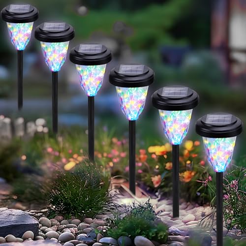Moxled 6 Stück Solarlampen für Außen, Bunt Solarleuchten Gartendeko, IP65 Wasserdicht Solar Gartenleuchten für außen Garten, Balkon, Terrasse, Rasen, Wege, Hof