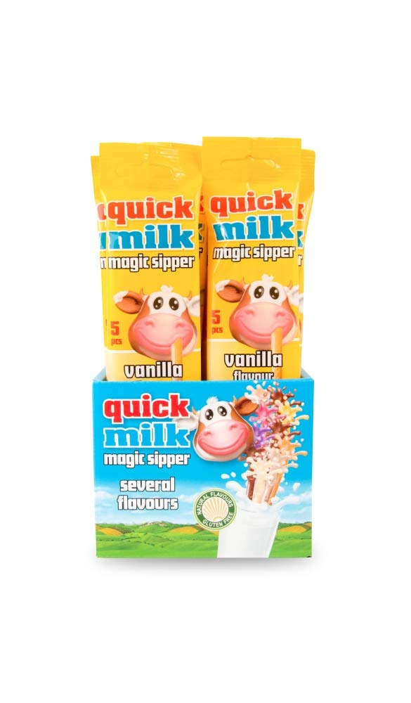 Espositore n. 20 Cannucce Aromatizzate alla Vaniglia per Latte 30 gr