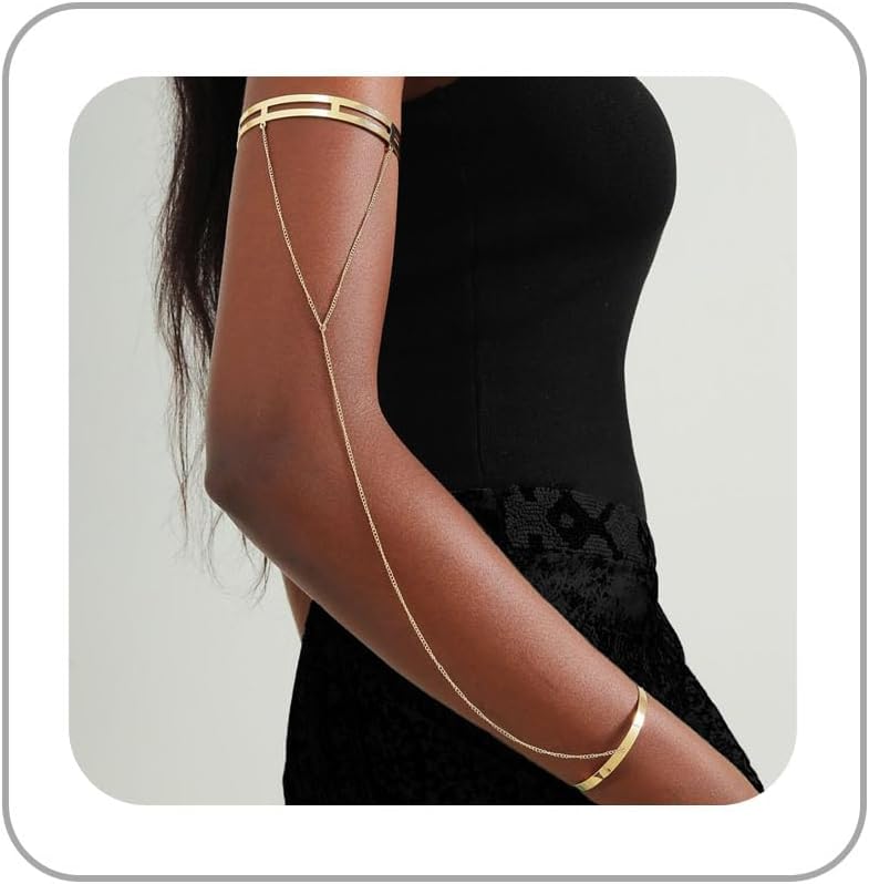 Gold Arm Cuff for Women Upper Arm Bracelet Open Adjustable Arms Cuffs Bracelet Summer Beach Body Jewelry Gift Fashion Jewelry for Women 2025