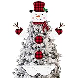Pinkunn 6PCS Large Snowman Christmas Tree Toppers Christmas Ornament with Head Arms Legs for DIY Xmas Home Party Decoration Snowman Ornament Supplies,Fits 4β7.5 FT Trees