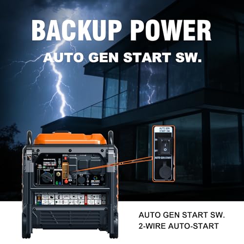 Image of GENMAX Portable Inverter Generator,9000W Super Lightweight Tri Fuel Portable Engine with Capability,Remote /Electric Start /Two wire start /Bluetooth,Ideal for Home backup power.EPA Compliant(GM9000iET)
