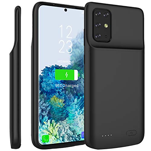 LifeePro Compatible con Samsung Galaxy S20 Plus 6.7 Inch Funda Batería, 6000mAh Recargable Externa Batería Pack Power Bank Backup Portátil Carga Caso de Prueba de Choque Carcasa Protector Negro 2
