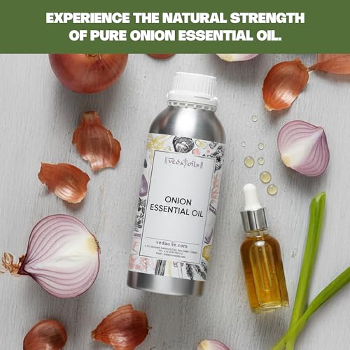 Image of VedaOils Onion Hair Oil 100ml | 100% Pure & Natural Onion Essential Oil for Hair Growth, Hair Fall Control, Scalp Care & Strong Healthy Hair
