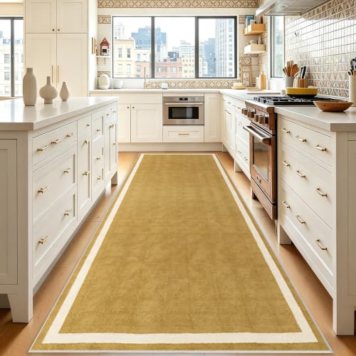 Alfombra pasillo larga marrón de 50x350 cm lavable para el hogar 2