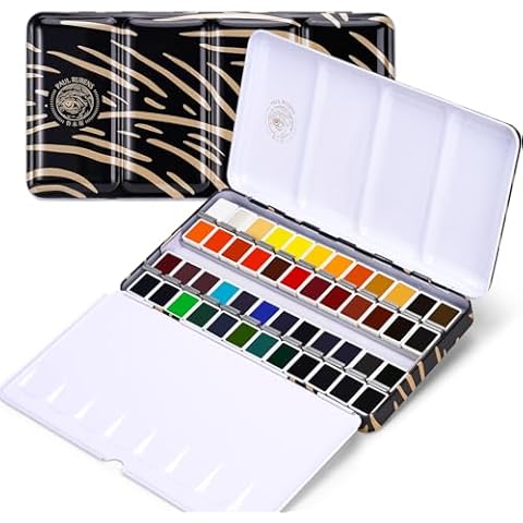 Paul Rubens Artist Watercolor Paint Set,48 Vibrant Colors in Portable Box, Great Lightfastness, Perfect Travel Professional Watercolor Set for Artists, Beginners, Adults Cover