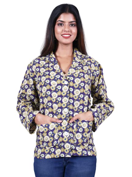 miyanbazaz textiles Women's/Girl's Floral Printed Summer coat for Sun Protection and Dust Pollution 100% Linen Cotton Coat-picture-32