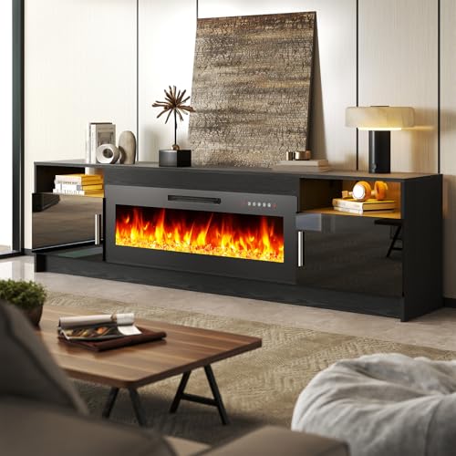With 42 Inch Electric Fireplace, 20 Color Led Light Entertai