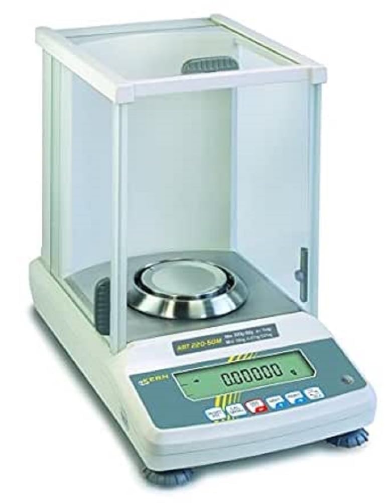 KERN Analysenwaage ABT 100-5NM (mit Arbeitsschutzhaube, interne Justierautomatik, mit Daten-Output, Digitale Waage, Einbereichswaage) ABT 100-5NM