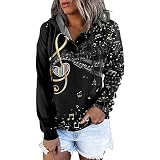 Weihnachtspulli Damen xxl Blusentops Xmas Weihnachtsdruck Weihnachtspullover Winterpullover Rundhals Hoodie Weihnachtspulli Lässiges Weihnachts Pullover Weich Bequeme Sportbekleidung Kapuzenpulli