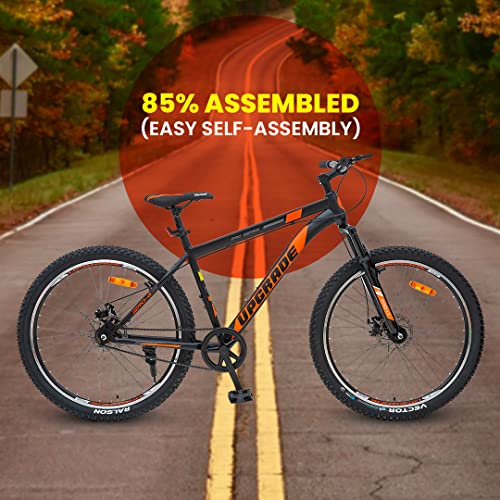 Image of UPGRADE Cycle PRO 1.9 with Disc Brake, Front Suspension and Single Speed Cycle (Black /Orange)