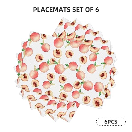 Sets de table antidérapants et lavables en lin rose pêche 30x45 - 3