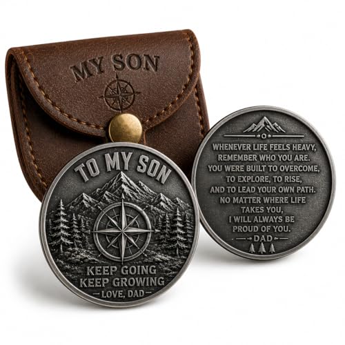 to My Son Challenge Coin from Dad, Inspirational Graduation Gift for Son, Encouragement Keepsake...
