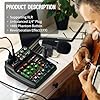 DJ Audio Mixer, DJ Mixers 4 Channel Sound Board with Bluetooth, NEW BAXS Sound Mixer Board XRL/1/4" Interface, USB/MP3 Computer Input 48V Phantom Power Stereo DJ Studio Streaming KTV Stage,Balck