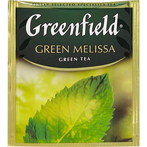 Greenfield Green Melissa Green Tea Collection Finely Selected Speciality Tea 100 Double Chamber Teabags With Tags In Foil Sachets #TOP6
