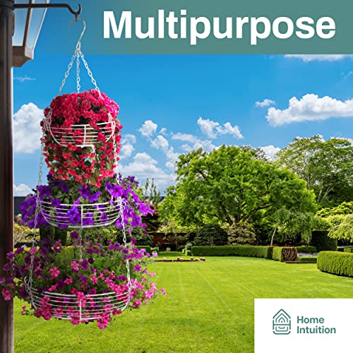 Heavy Duty 3-Tier Hanging Fruit And Vegetable Basket With 2 Metal Ceiling Hooks, Black #TOP5