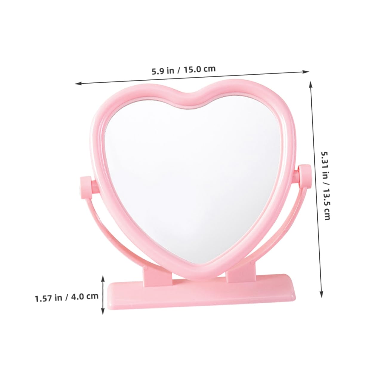 Garneck 2 Pack Heart Shaped Double-Sided Makeup Mirror with Stand - Portable Vanity Mirror for Desk or Countertop Cute Pink Decor for Home and Travel