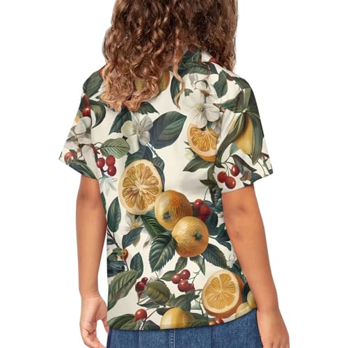 PinUp Angel Hawaiian Shirts for Boys Girls Button Down Aloha Shirt Summer Beach Shirts for Kids Holiday Travel4
