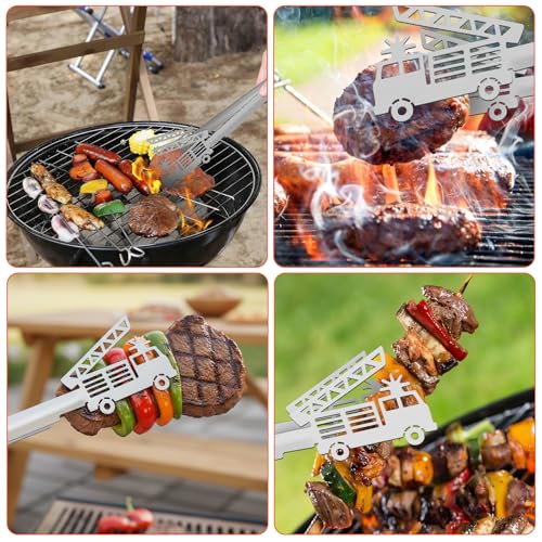 BBQ Grillzange Motiv Feuerwehr, Edelstahl Grillzange, Spülmaschinengeeignet, Grillbesteck für Steak, Fisch, Gemüse, ideal zum Grillen, Drehen und Kochen von Speisen